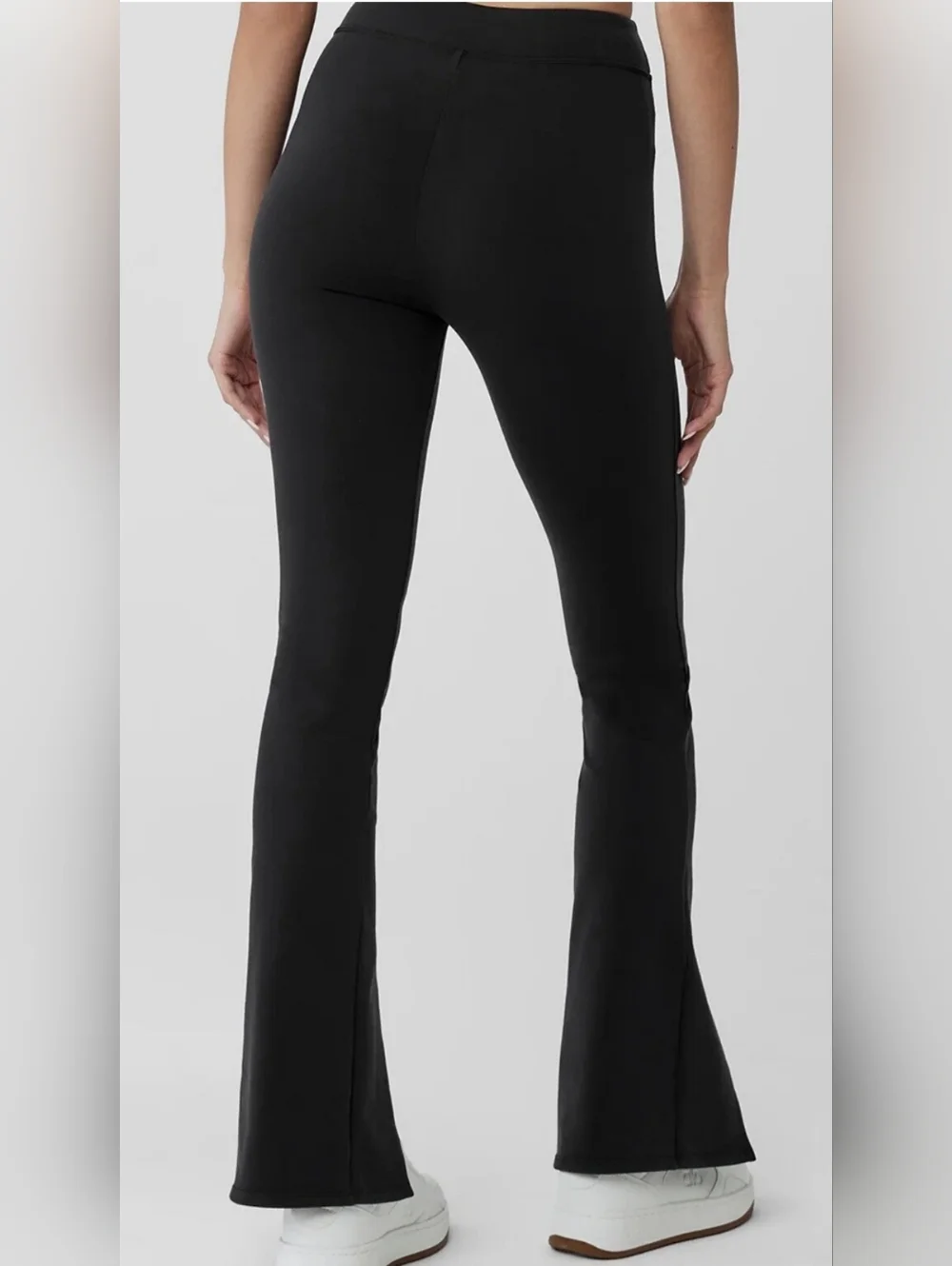 ALO Yoga Black Boot-Cut Split-Hem Pants